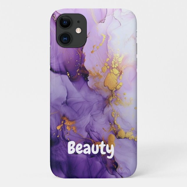Pretty Modern Faux Iridescent w/ Name Case-Mate Case-Mate iPhone Case (Back)