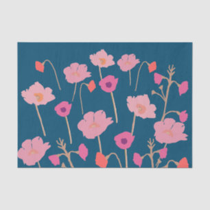 Pretty Modern Floral Birthday  Tissue Paper