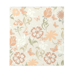 Pretty Modern Floral Pattern Notepad