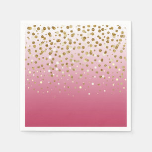 Pretty modern girly faux gold glitter confetti napkin