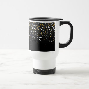 Pretty modern girly faux gold glitter confetti travel mug