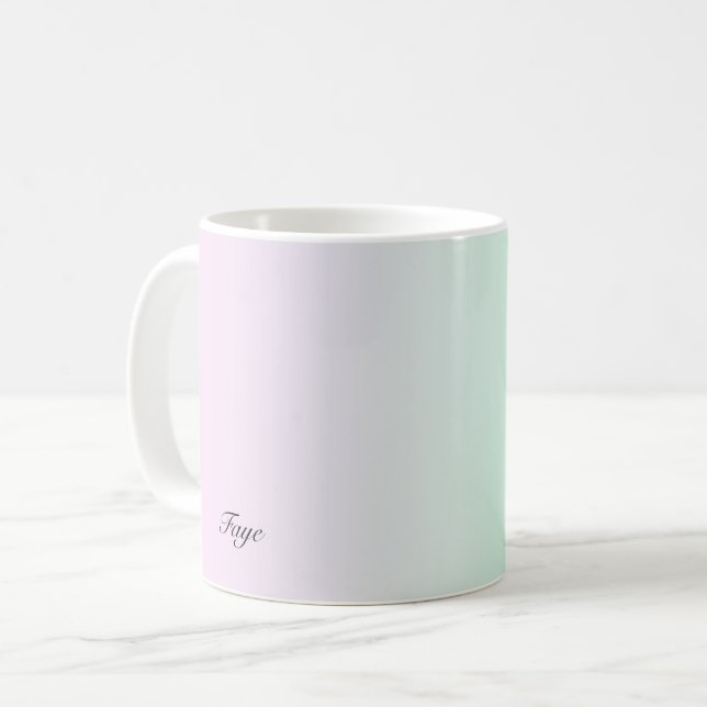 Pretty Modern gradient colourful Personalised name Coffee Mug (Front Left)