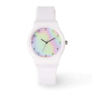 Pretty Modern gradient watercolor Rainbow backgrou Watch