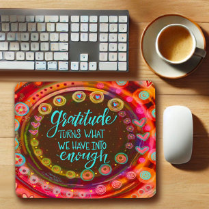 Pretty Modern Gratitude Whimsical Heart  Mouse Mat