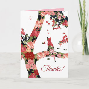 Pretty Modern Minimalist Abstract Cat Thanks Card