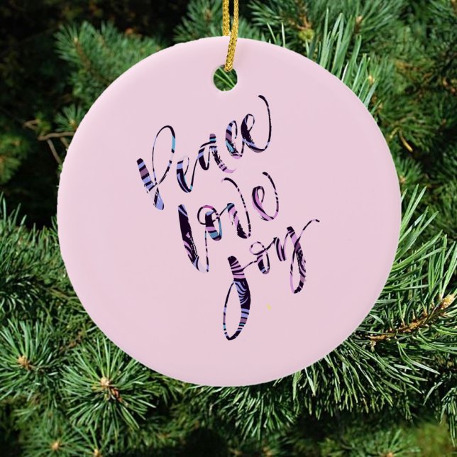 Pretty Modern Peace Love Joy Ceramic Tree Decoration (Creator Uploaded)