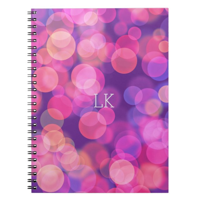 Pretty Modern Pink Floating Colour  Notebook (Front)