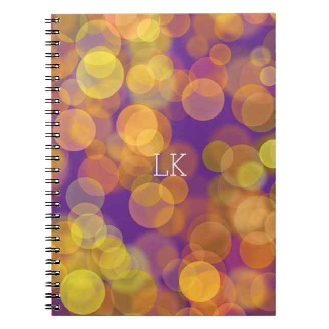 Pretty Modern Yellow & Orange Floating Colour  Notebook (Front)