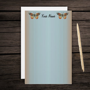 Pretty Monarch Butterfly Abstract Border Stationery