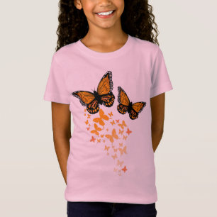 Pretty Monarch Butterfly Flight Graphic T-Shirt
