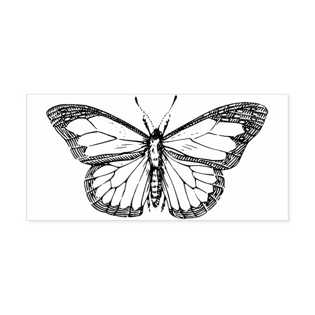 Pretty Monarch Butterfly Rubber Stamp (Imprint)