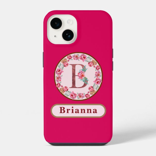 Pretty Monogram B Floral  Case-Mate iPhone Case (Back)