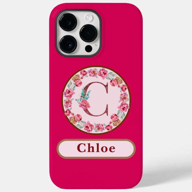 Pretty Monogram C Floral  Case-Mate iPhone Case (Back)