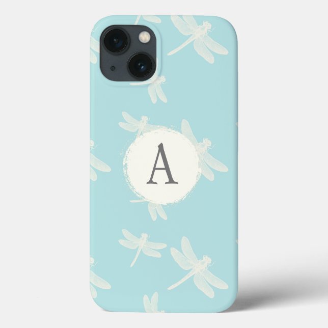 Pretty Monogram Dragonflies Pattern Case-Mate iPhone Case (Back)