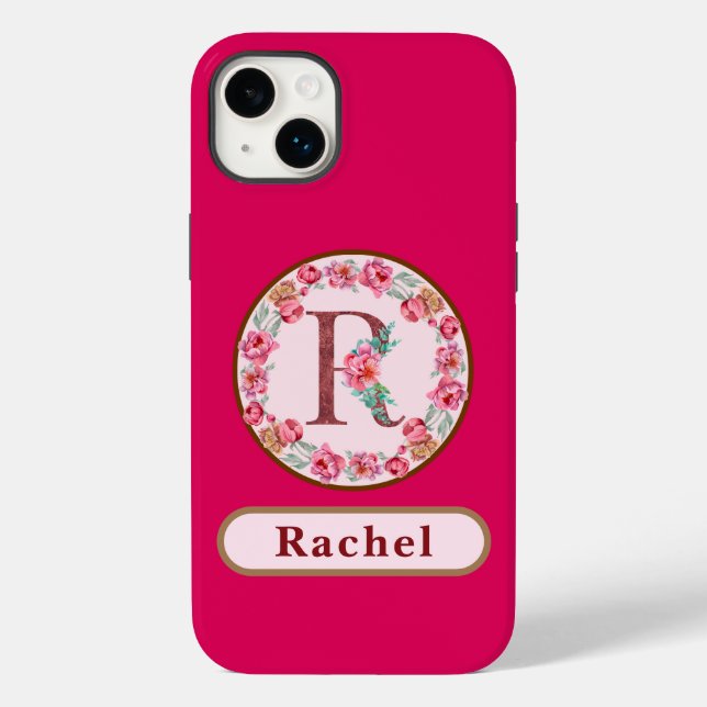Pretty Monogram R Floral  Case-Mate iPhone Case (Back)