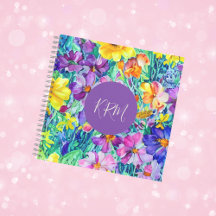 Pretty Monogrammed Modern Personalised Floral Art