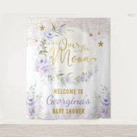 Pretty Moon Stars Purple Floral Baby Girl Welcome