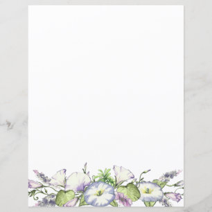Pretty Morning Glory Stationery Paper