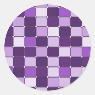Pretty Mosaic Tile Pattern Purple Lilac Lavender Classic Round Sticker