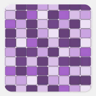 Pretty Mosaic Tile Pattern Purple Lilac Lavender Square Sticker