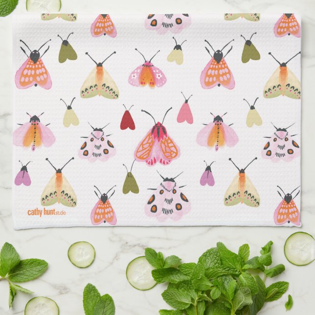 Pretty Moths Tea Towel (Folded)