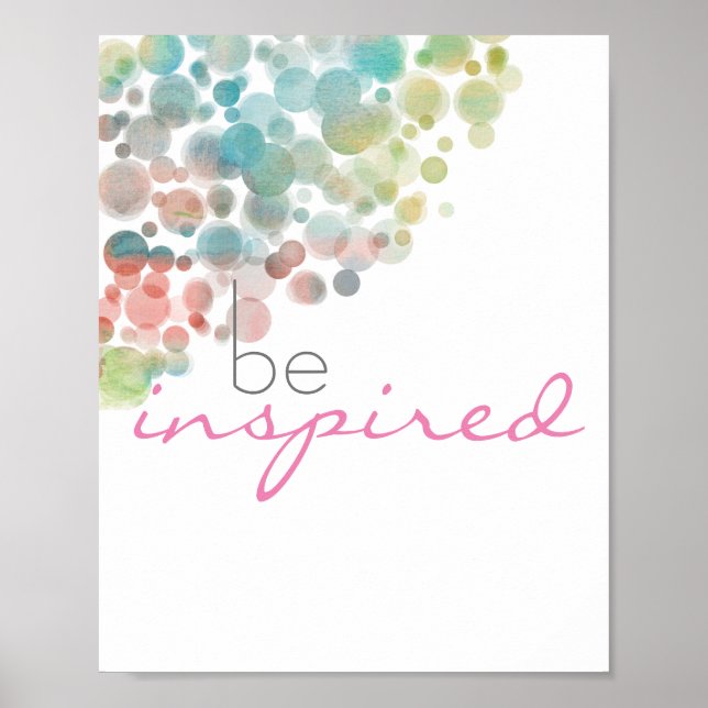 pretty  motivational quote poster be inspired (Front)