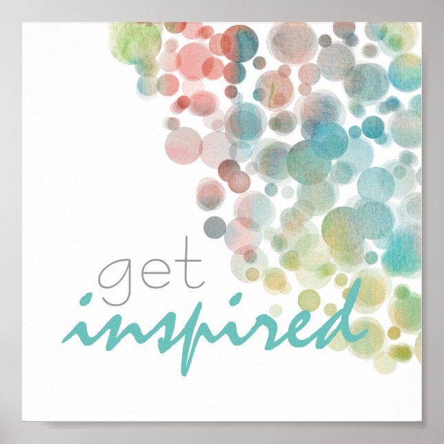 pretty  motivational quote poster get inspired (Front)
