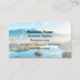 Pretty Mountains and Lighthouse Simple Business Card