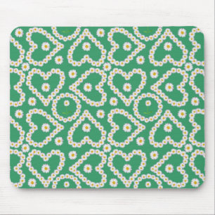 Pretty Mousepad: Daisy Chains on Green Mouse Mat