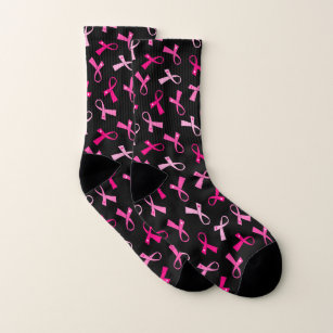 Pretty Multi Pink Breast Cancer Ribbon Pattern Socks