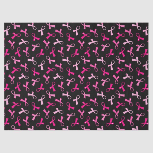 Pretty Multi Pink Breast Cancer Ribbon Pattern Tissue Paper (Front)
