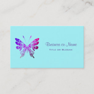 Pretty Multicolored Decorative Butterfly Business Card