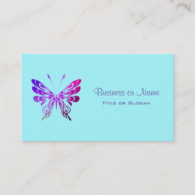 Pretty Multicolored Decorative Butterfly Business Card (Front)