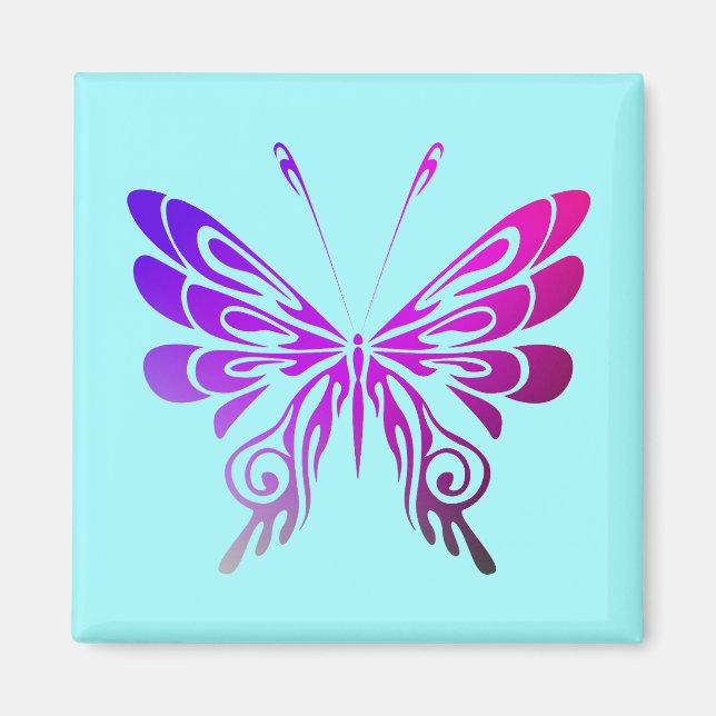 Pretty Multicolored Decorative Butterfly Magnet (Front)