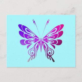 Pretty Multicolored Decorative Butterfly Postcard