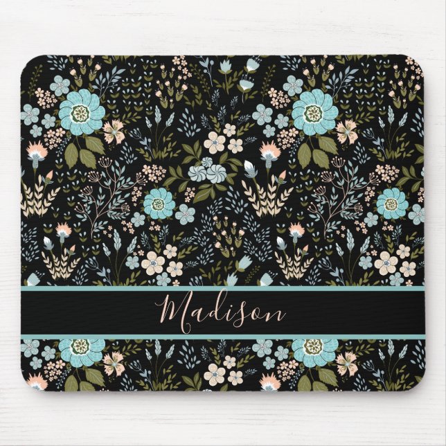 Pretty Multifloral Botanical Themed Mouse Mat (Front)