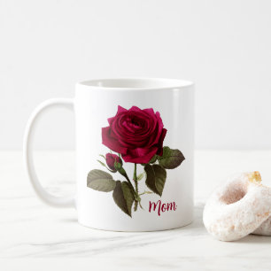 Pretty Mum Mug With Rose - Editable Name
