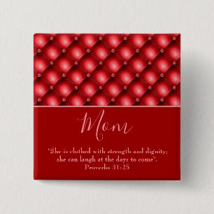Pretty Mum Red 15 Cm Square Badge