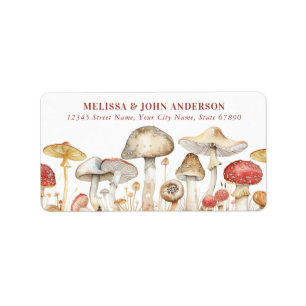 Pretty Mushroom Address Labels