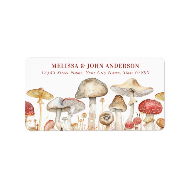 Pretty Mushroom Address Labels (Front)