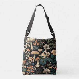 Pretty Mushroom and Flower Classic Design Crossbody Bag