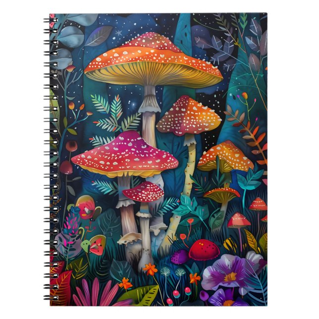 Pretty Mushroom Notebook & Journal (Front)
