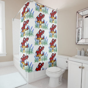 Pretty Mushrooms Kids Shower Curtain
