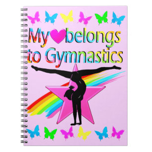 PRETTY MY HEART BELONGS TO GYMNASTICS RAINBOW NOTEBOOK