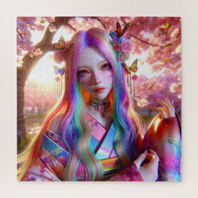 Pretty Mystical Ethereal Woman with Butterflies Jigsaw Puzzle (Vertical)