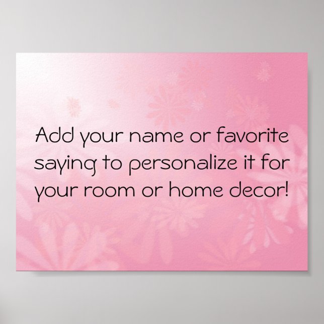 Pretty N Pink Customizable Poster Print (Front)