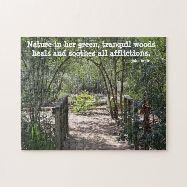 Pretty Nature Walk, with quote from John Muir Jigsaw Puzzle (Horizontal)
