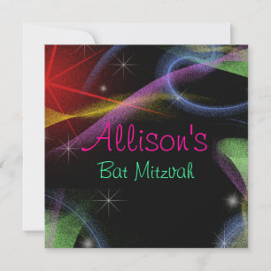 Pretty Neon Lights, Bat Mitzvah Invitation
