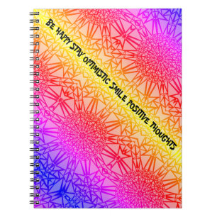 Pretty Neon Moon Sun Rainbow Cosmic Colourful Notebook