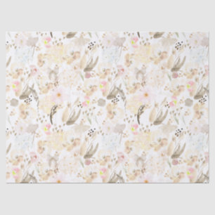 Pretty Neutral Cream Pink Floral Tissue Paper